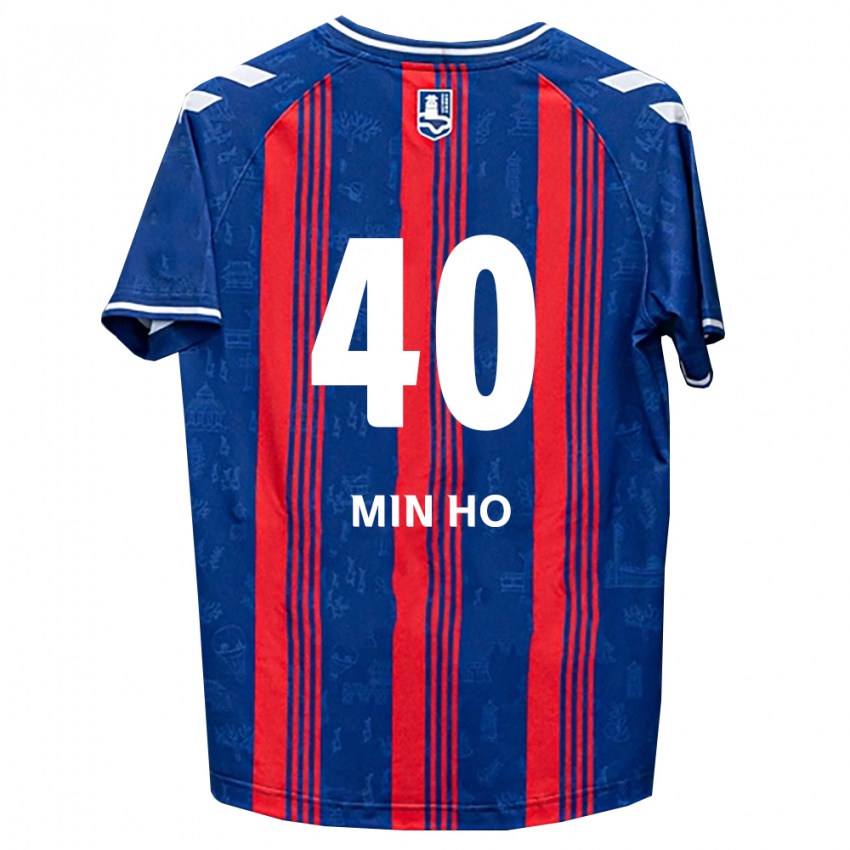 ילדים Min-Ho Kim #40 כחול אדום לבן ג'רזי ביתית 2026/27 חולצה קצרה