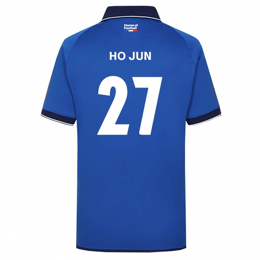 ילדים Ho-Jun Son #27 כחול מלכותי לבן אדום ג'רזי ביתית 2026/27 חולצה קצרה