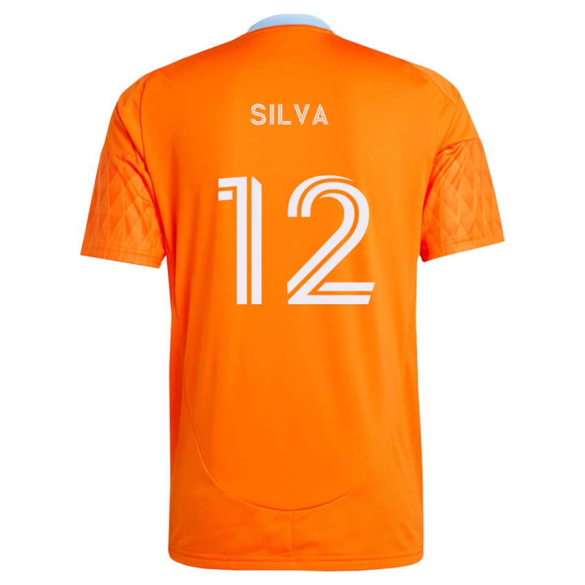 ילדים Vinicius Silva #12 כתום לבן ג'רזי ביתית 2026/27 חולצה קצרה