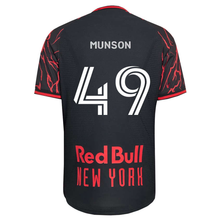 ילדים Josh Munson #49 אדום שחור לבן ג'רזי ביתית 2026/27 חולצה קצרה
