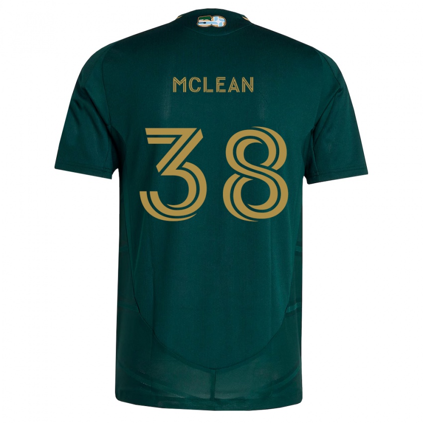 ילדים Justin Mclean #38 ירוק כהה חום ג'רזי ביתית 2026/27 חולצה קצרה