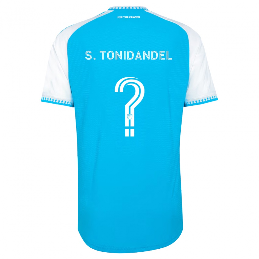 ילדים Simon Tonidandel #0 כחול שמיים לבן שחור ג'רזי ביתית 2026/27 חולצה קצרה