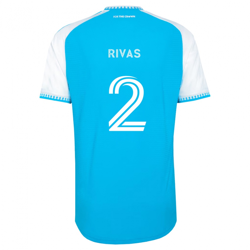 ילדים Leandro Rivas #2 כחול שמיים לבן שחור ג'רזי ביתית 2026/27 חולצה קצרה