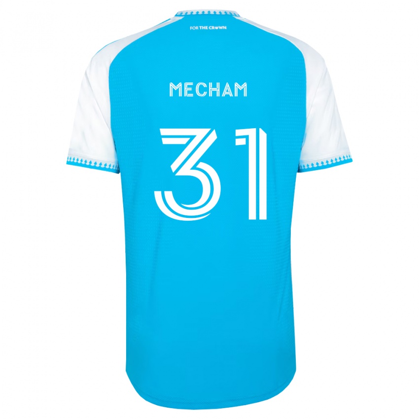 ילדים Jake Mecham #31 כחול שמיים לבן שחור ג'רזי ביתית 2026/27 חולצה קצרה