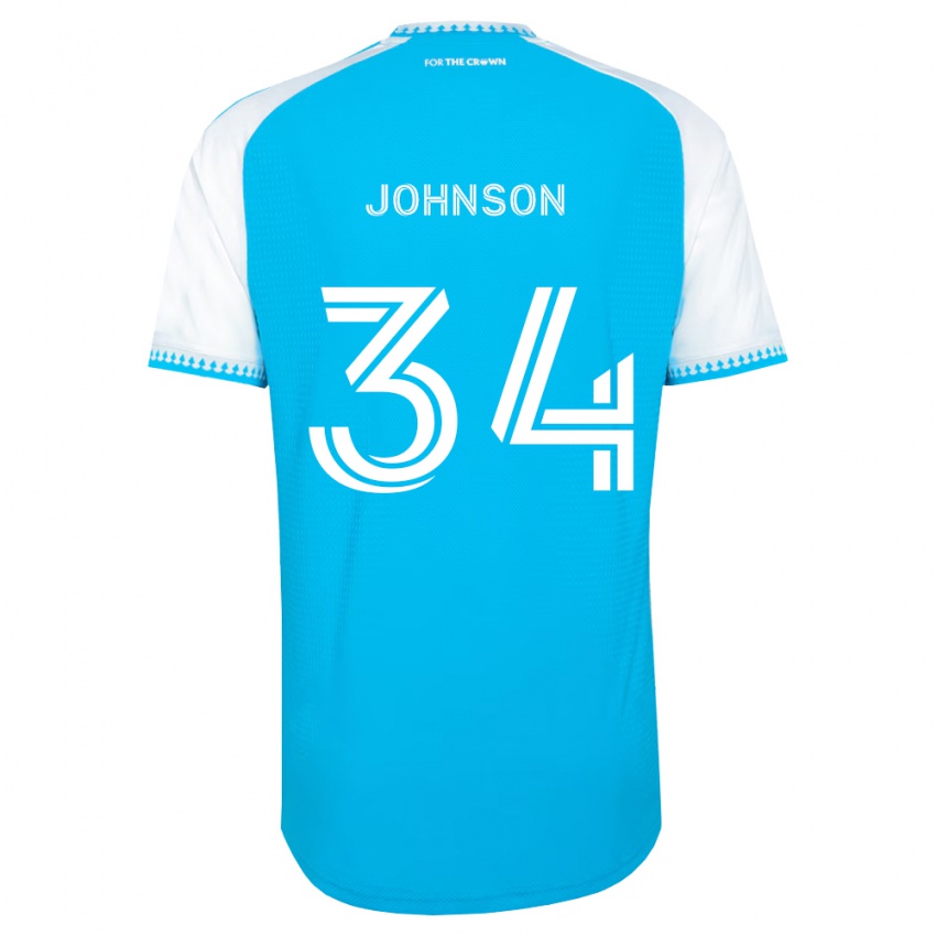 ילדים Andrew Johnson #34 כחול שמיים לבן שחור ג'רזי ביתית 2026/27 חולצה קצרה