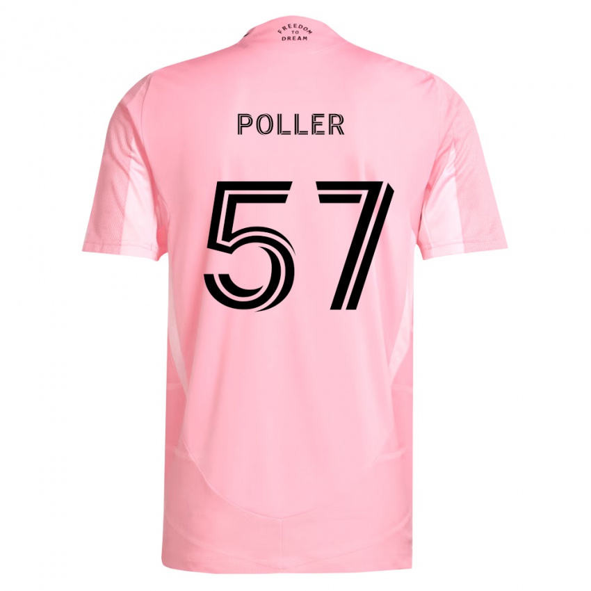 ילדים Sebastian Poller #57 ורוד שחור ג'רזי ביתית 2026/27 חולצה קצרה