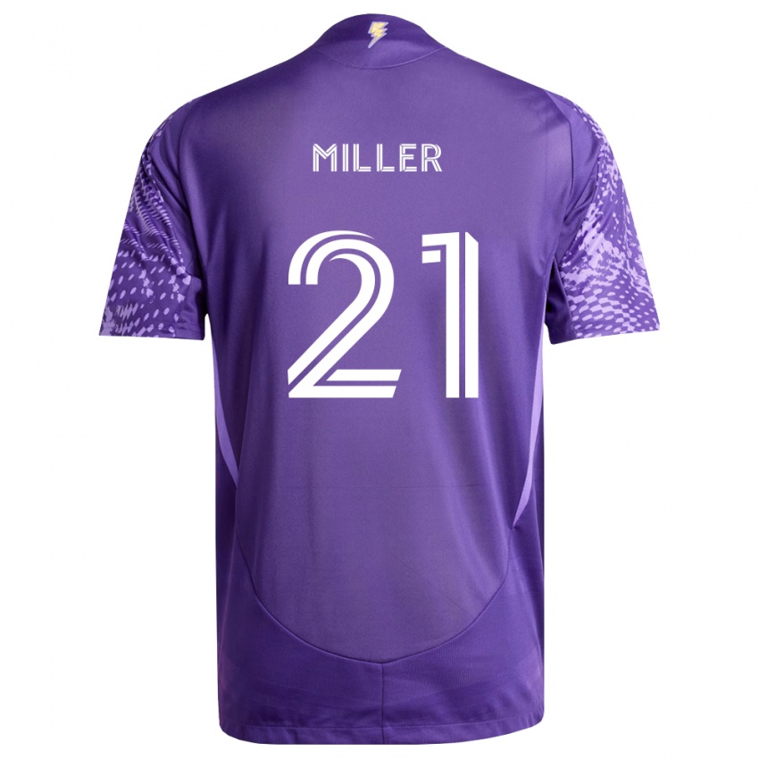 ילדים Nolan Miller #21 סגול לבן ג'רזי ביתית 2026/27 חולצה קצרה