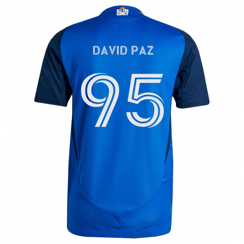 ילדים David Paz #95 כחול מלכותי כתום ג'רזי ביתית 2026/27 חולצה קצרה