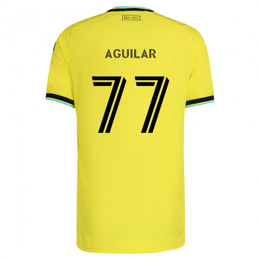 ילדים Xavier Aguilar #77 כחול צי בהיר צהוב ג'רזי ביתית 2026/27 חולצה קצרה