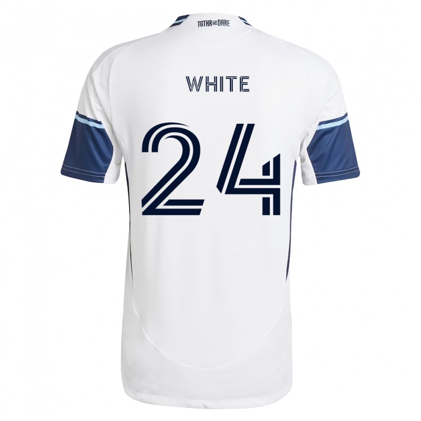 ילדים Brian White #24 לבן כחול מלכותי ג'רזי ביתית 2026/27 חולצה קצרה