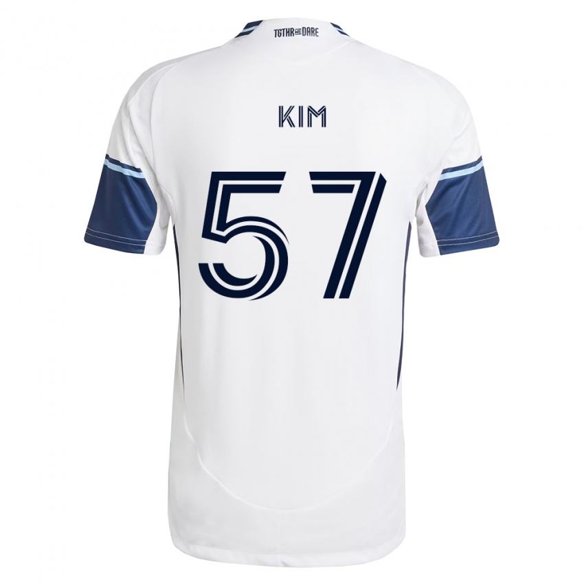 ילדים Jayden Kim #57 לבן כחול מלכותי ג'רזי ביתית 2026/27 חולצה קצרה