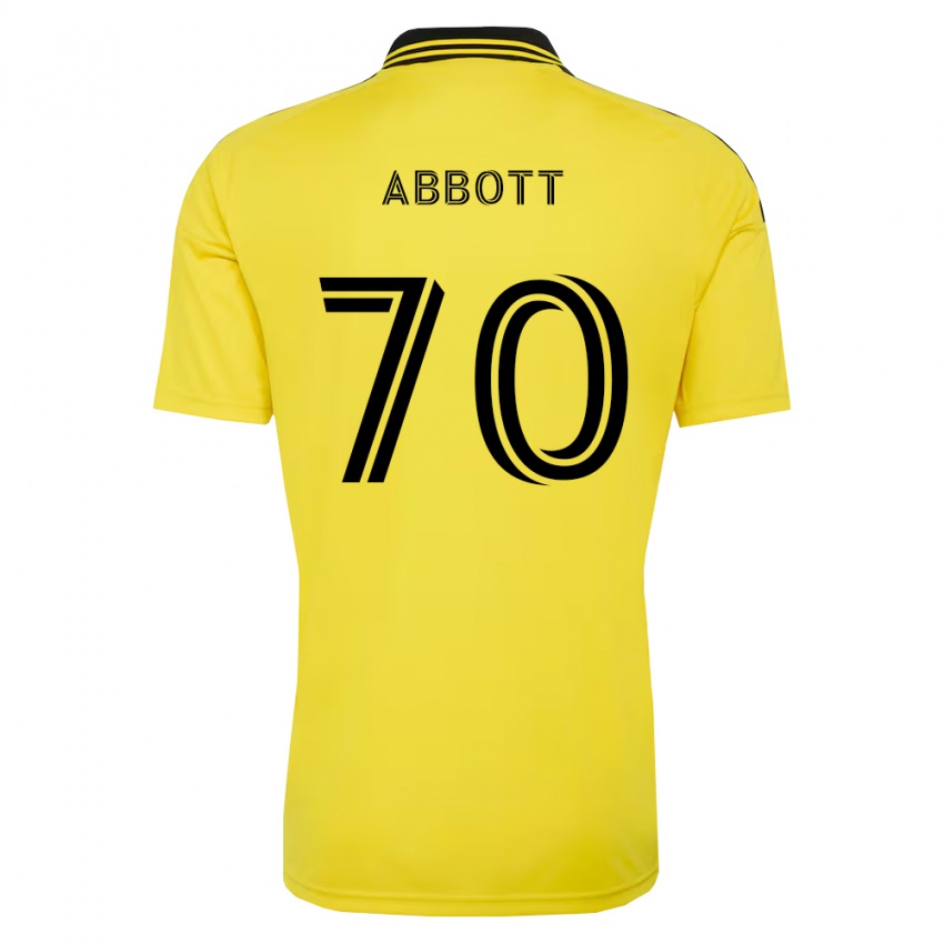 ילדים Keller Abbott #70 צהוב שחור ג'רזי ביתית 2026/27 חולצה קצרה
