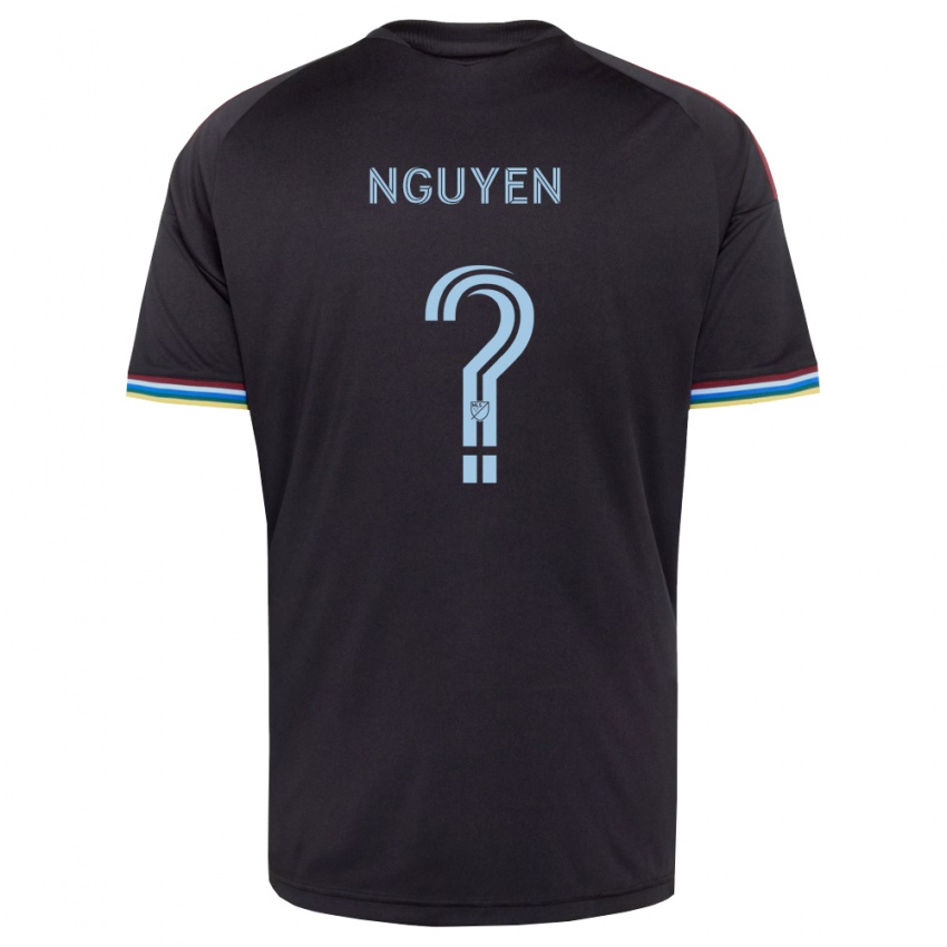 ילדים Nolan Nguyen #0 שחור כחול שמיים ג'רזי ביתית 2026/27 חולצה קצרה