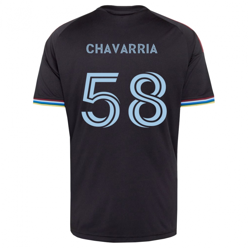 ילדים Keith Chavarria #58 שחור כחול שמיים ג'רזי ביתית 2026/27 חולצה קצרה