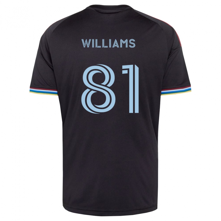 ילדים Dash Williams #81 שחור כחול שמיים ג'רזי ביתית 2026/27 חולצה קצרה