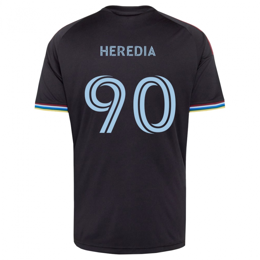 ילדים Edgar Heredia #90 שחור כחול שמיים ג'רזי ביתית 2026/27 חולצה קצרה