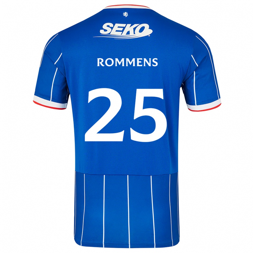 ילדים Tuur Rommens #25 אדום כחול לבן ג'רזי ביתית 2026/27 חולצה קצרה