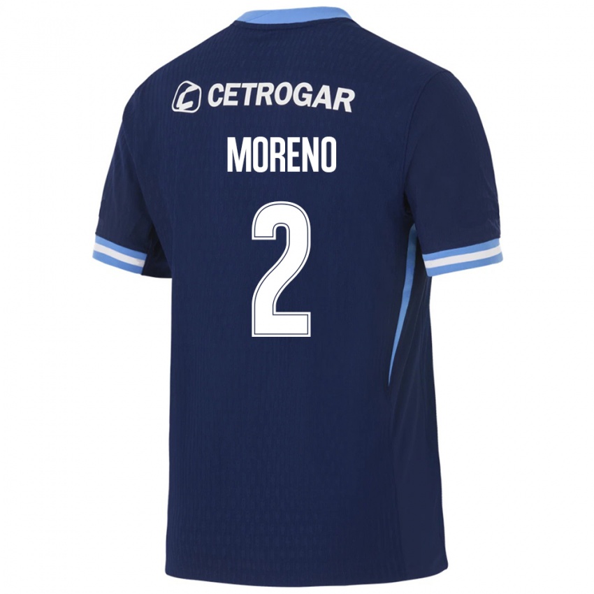 ילדים Melina Moreno #2 כחול מלכותי כחול בהיר לבן הרחק ג'רזי 2026/27 חולצה קצרה