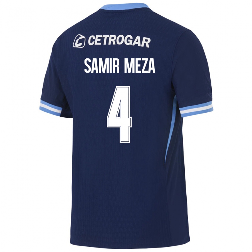 ילדים Samir Meza #4 כחול מלכותי כחול בהיר לבן הרחק ג'רזי 2026/27 חולצה קצרה