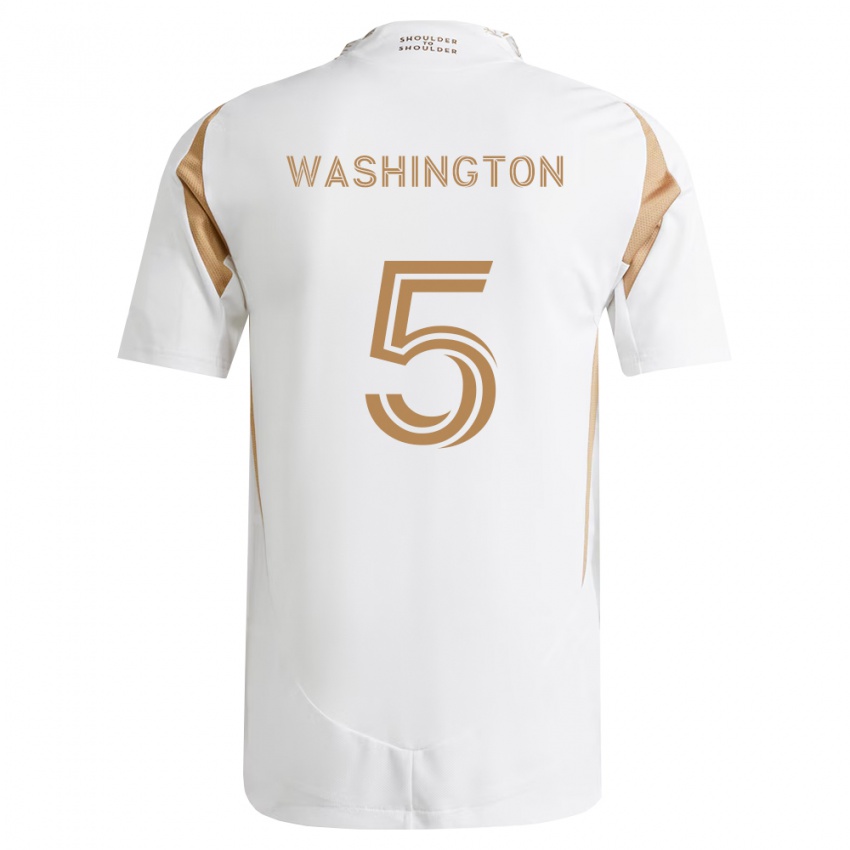 ילדים Mason Washington #5 לבן חום הרחק ג'רזי 2026/27 חולצה קצרה