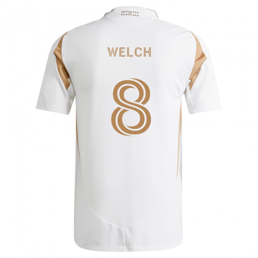 ילדים Levi Welch #8 לבן חום הרחק ג'רזי 2026/27 חולצה קצרה