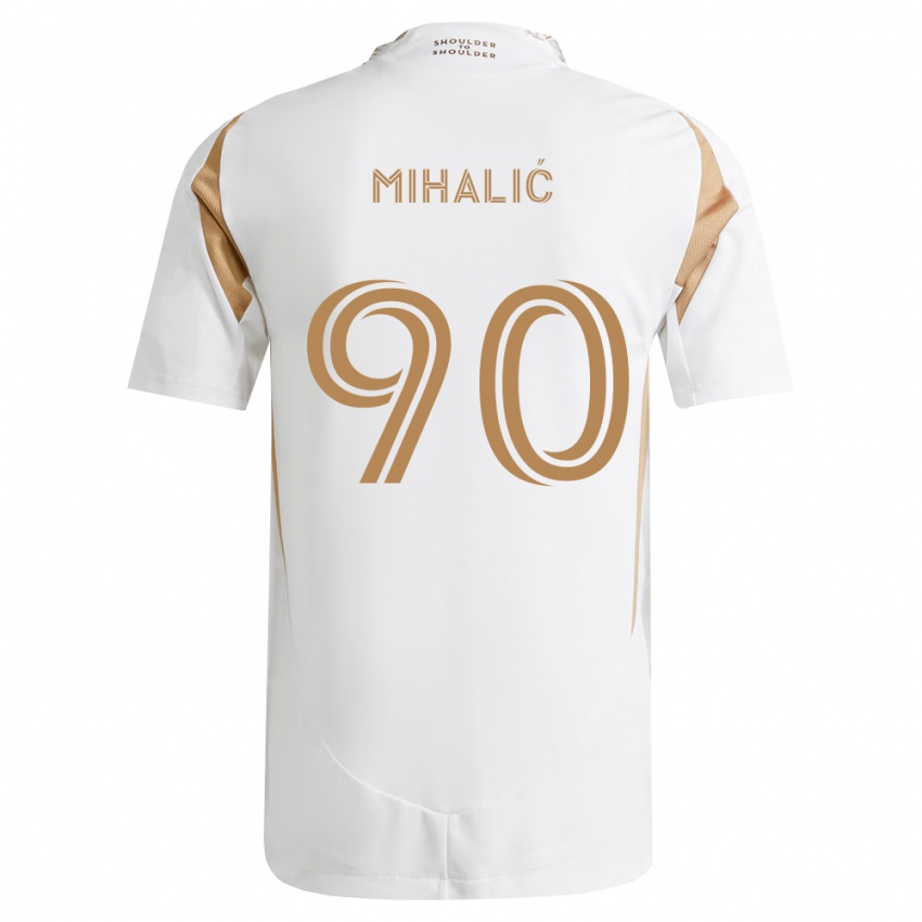 ילדים Tommy Mihalić #90 לבן חום הרחק ג'רזי 2026/27 חולצה קצרה