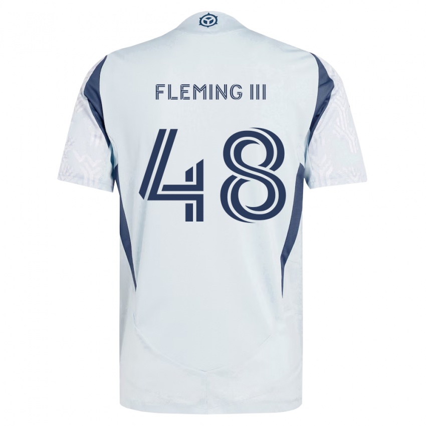 ילדים Richard Fleming Iii #48 כחול אפור לבן הרחק ג'רזי 2026/27 חולצה קצרה