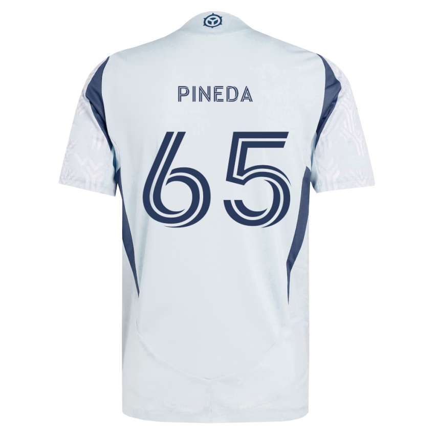 ילדים Oscar Pineda #65 כחול אפור לבן הרחק ג'רזי 2026/27 חולצה קצרה