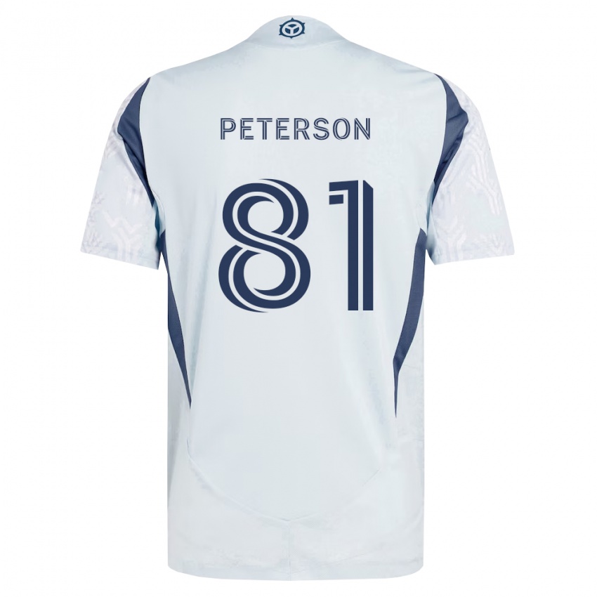ילדים Lukas Peterson #81 כחול אפור לבן הרחק ג'רזי 2026/27 חולצה קצרה