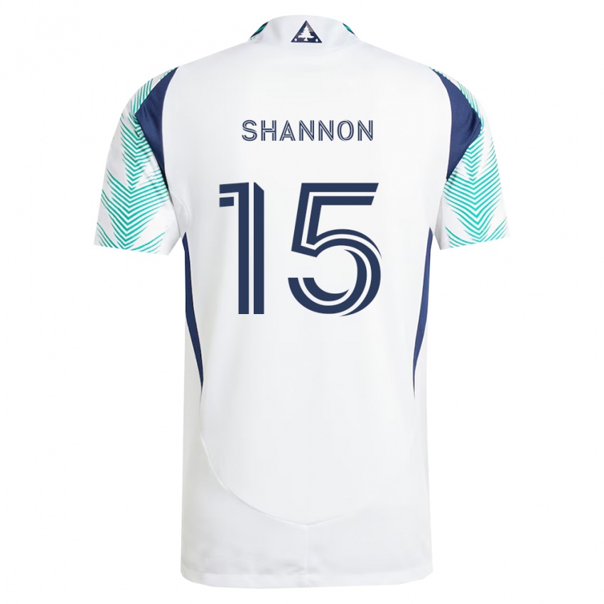 ילדים Jake Shannon #15 לבן כחול צי ירוק בהיר הרחק ג'רזי 2026/27 חולצה קצרה