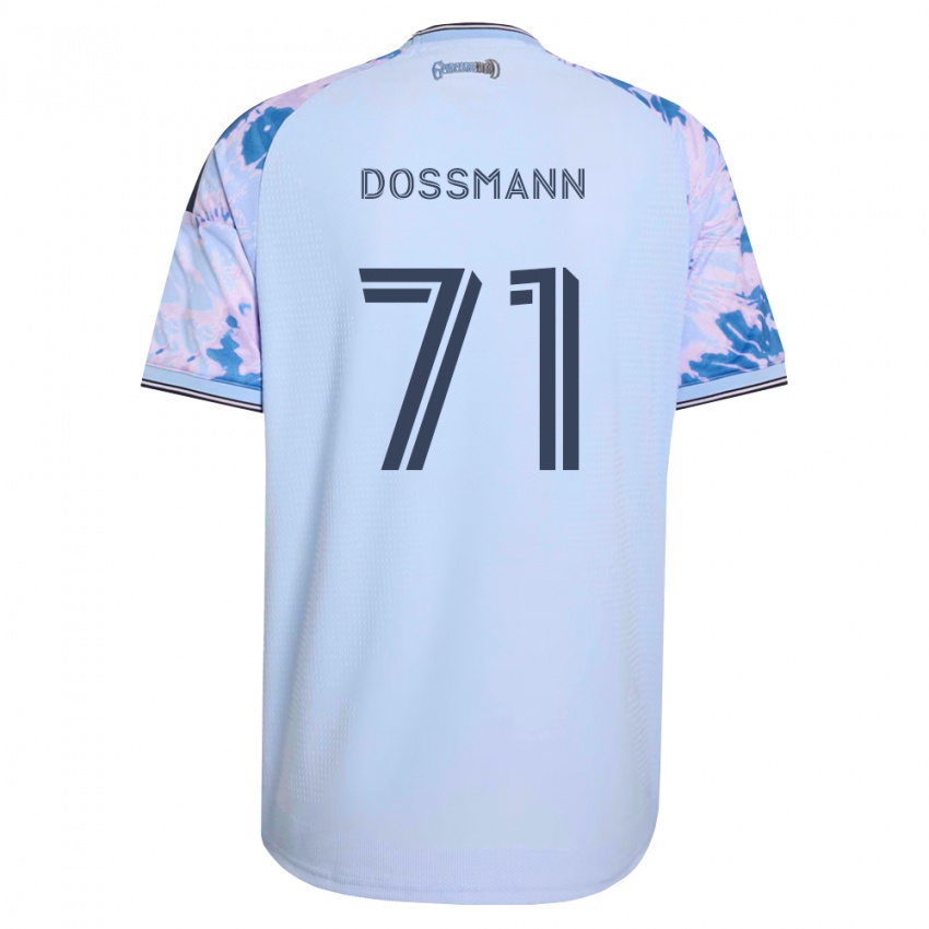 ילדים Niklas Dossmann #71 כחול מלכותי לבן שחור הרחק ג'רזי 2026/27 חולצה קצרה