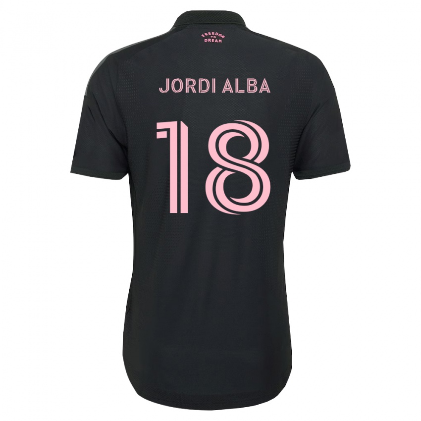 ילדים ג'ורדי אלבה #18 ורוד שחור לבן הרחק ג'רזי 2026/27 חולצה קצרה
