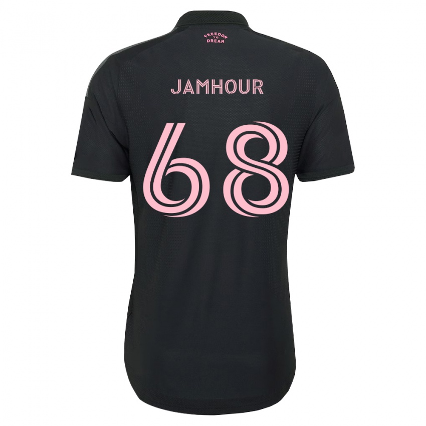 ילדים Mohammed Jamhour #68 ורוד שחור לבן הרחק ג'רזי 2026/27 חולצה קצרה