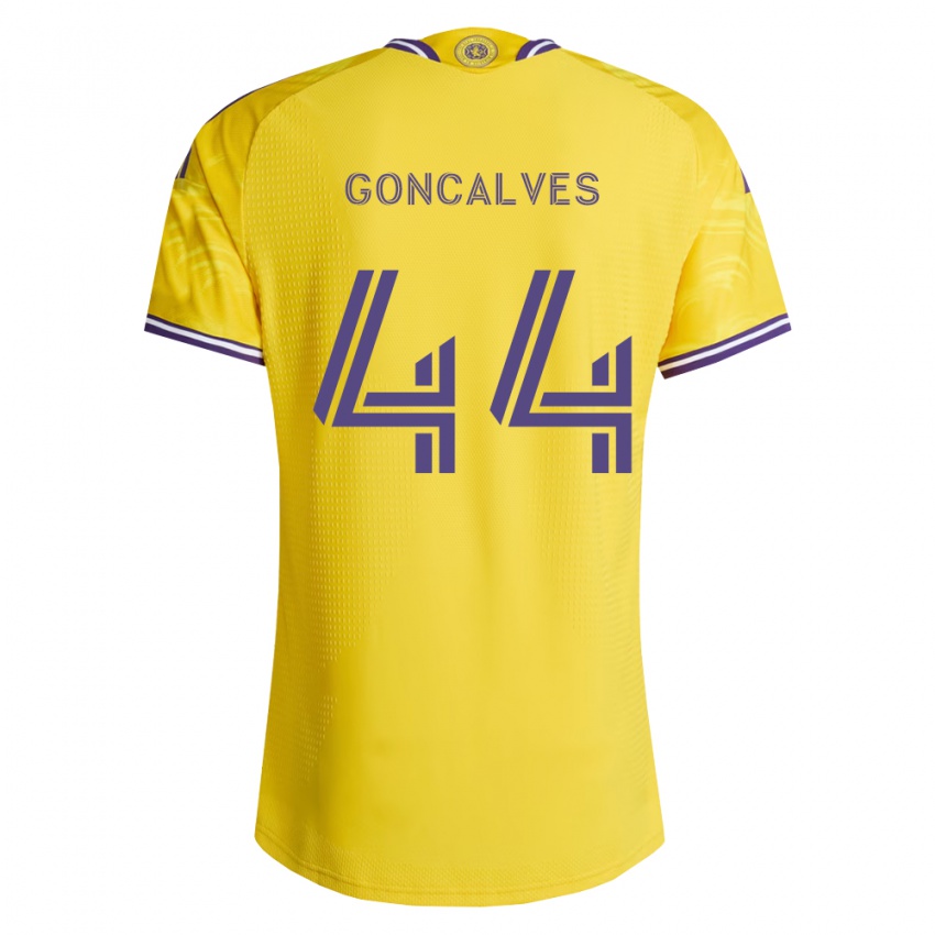 ילדים Bernardo Goncalves #44 סגול צהוב הרחק ג'רזי 2026/27 חולצה קצרה