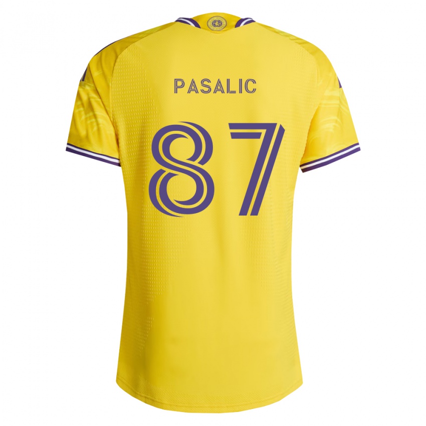 ילדים Marco Pasalic #87 סגול צהוב הרחק ג'רזי 2026/27 חולצה קצרה