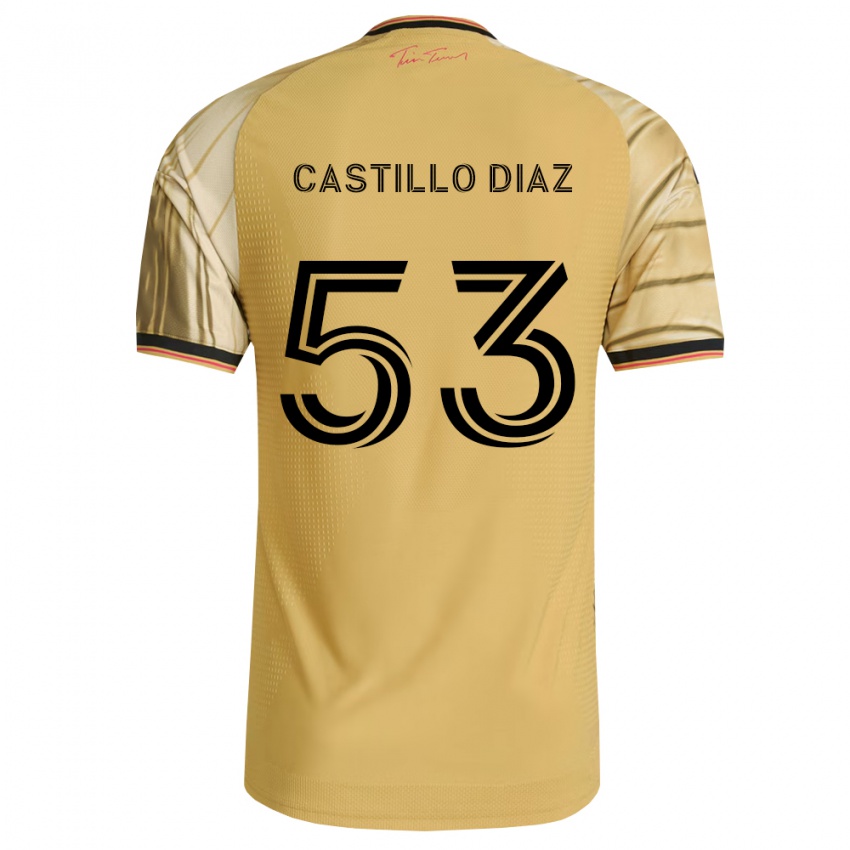 ילדים Jesus Castillo Diaz #53 חום צהוב שחור הרחק ג'רזי 2026/27 חולצה קצרה