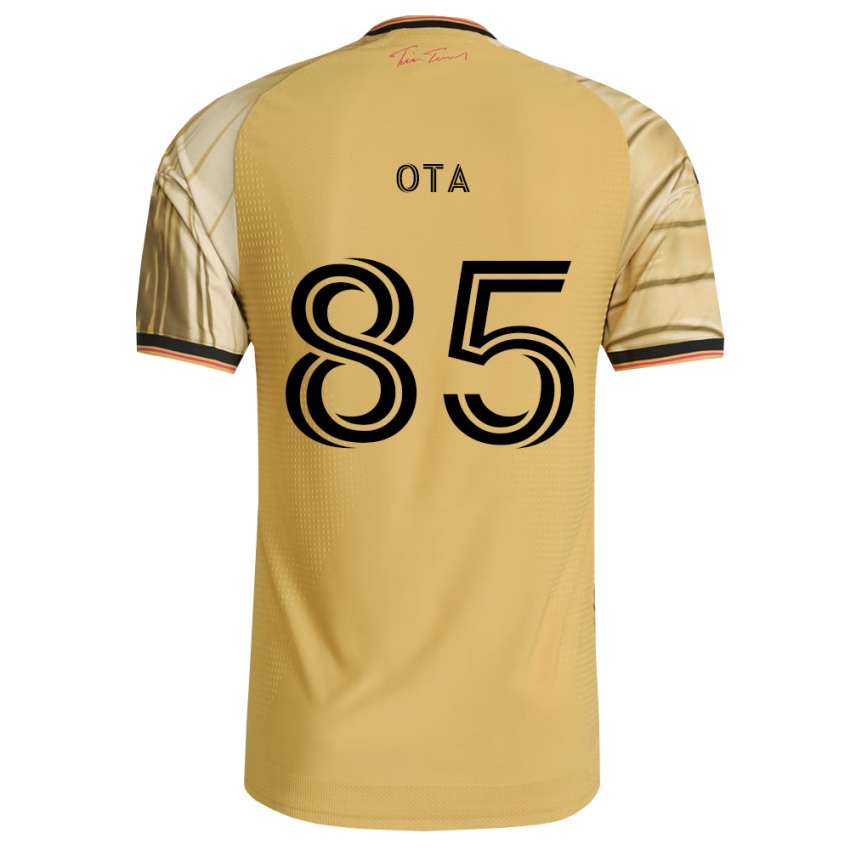 ילדים Yuichiro Ota #85 חום צהוב שחור הרחק ג'רזי 2026/27 חולצה קצרה
