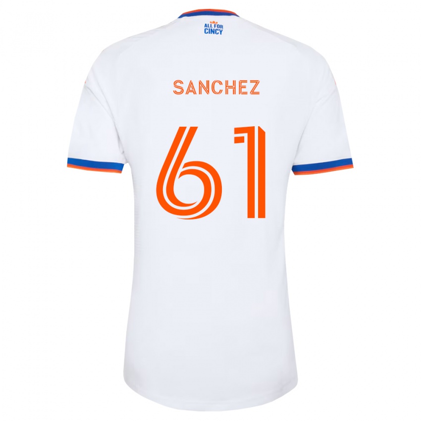 ילדים Santiago Sanchez #61 לבן כחול צי כתום הרחק ג'רזי 2026/27 חולצה קצרה