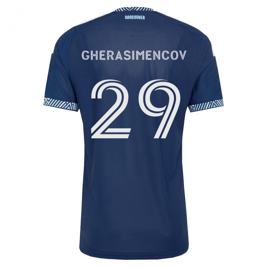 ילדים Mihail Gherasimencov #29 כחול עמוק לבן הרחק ג'רזי 2026/27 חולצה קצרה