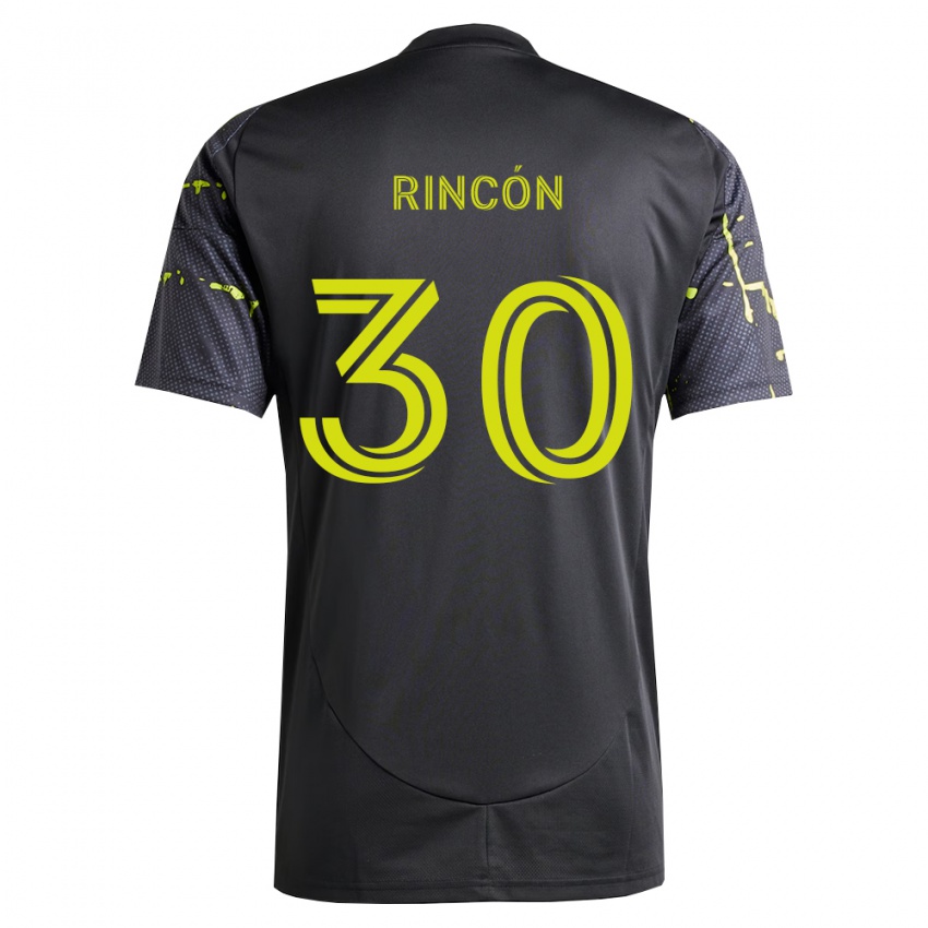 ילדים Nicolás Rincón #30 צהוב ניאון שחור הרחק ג'רזי 2026/27 חולצה קצרה
