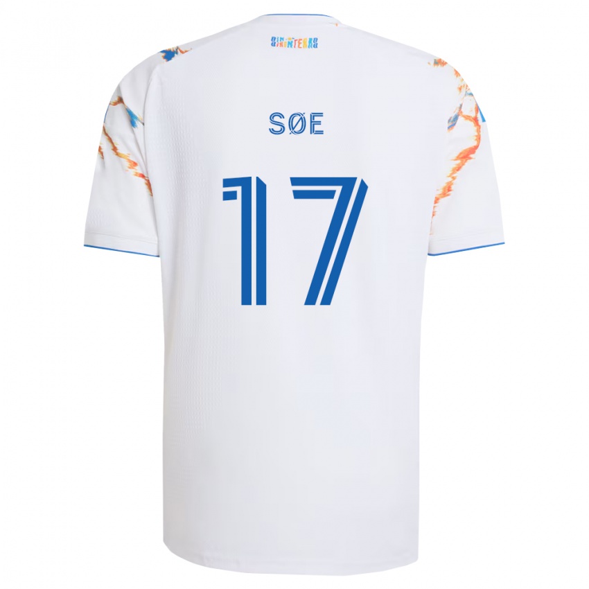ילדים Osvald Søe #17 לבן כתום כחול הרחק ג'רזי 2026/27 חולצה קצרה