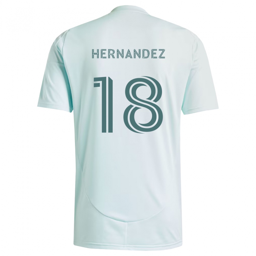 ילדים Alex Hernandez #18 לבן ירוק בהיר הרחק ג'רזי 2026/27 חולצה קצרה