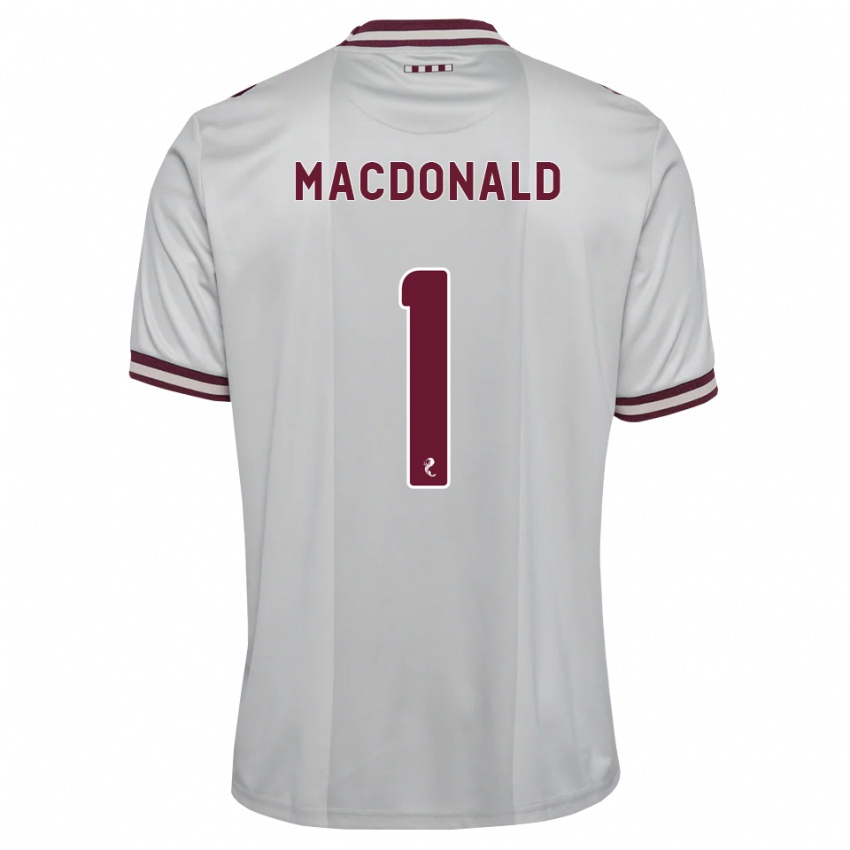 ילדים Jamie Macdonald #1 לבן בורגונדי הרחק ג'רזי 2026/27 חולצה קצרה
