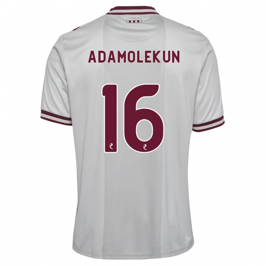 ילדים Olufolasade Adamolekun #16 לבן בורגונדי הרחק ג'רזי 2026/27 חולצה קצרה