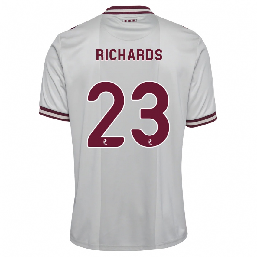 ילדים Jackie Richards #23 לבן בורגונדי הרחק ג'רזי 2026/27 חולצה קצרה