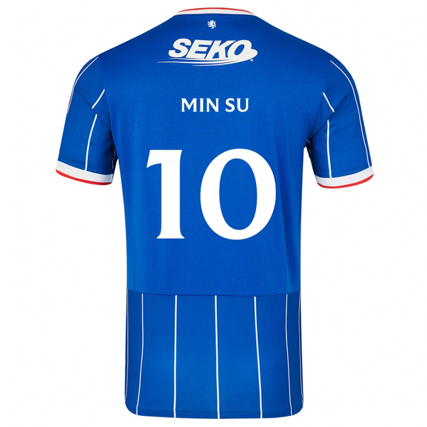 ילדים מין-סו קים #10 אדום כחול לבן ג'רזי ביתית 2026/27 חולצה קצרה ילדים מין-סו קים #10 אדום כחול לבן ג'רזי ביתית 2026/27 חולצה קצרה