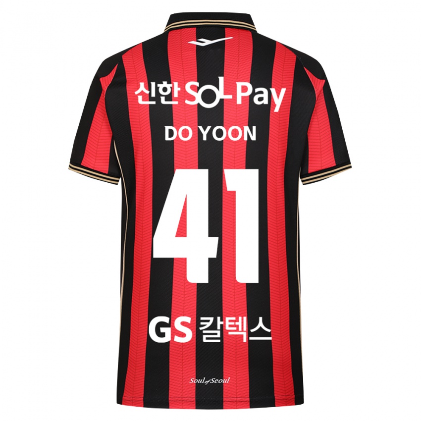 גברים Do-Yoon Hwang #41 אדום לבן שחור ג'רזי ביתית 2026/27 חולצה קצרה