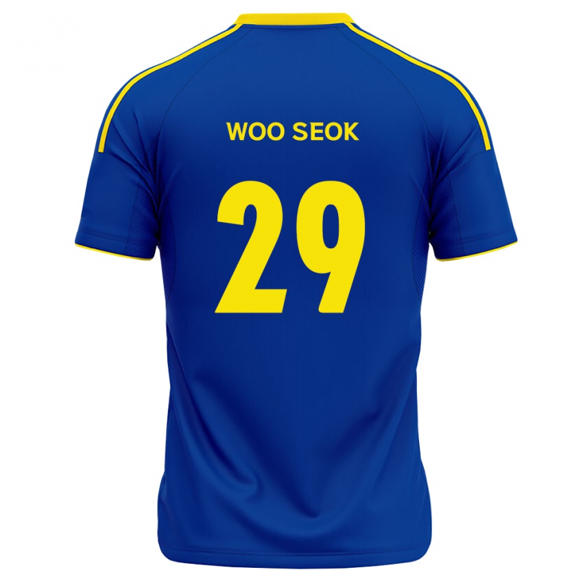 גברים Woo-Seok Jung #29 כחול מלכותי צהוב ג'רזי ביתית 2026/27 חולצה קצרה