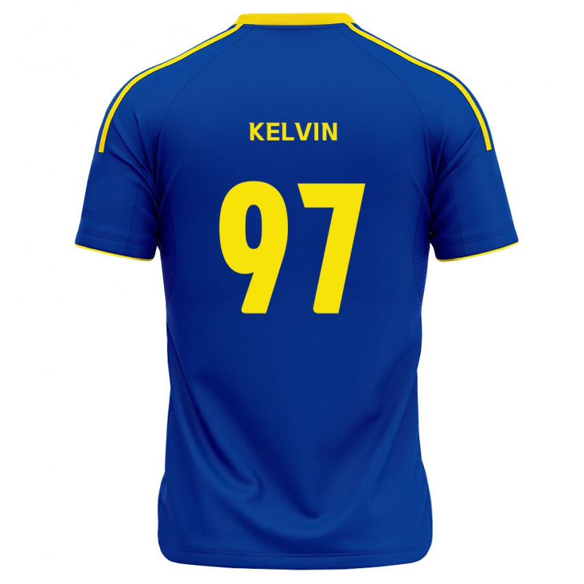 גברים Kelvin #97 כחול מלכותי צהוב ג'רזי ביתית 2026/27 חולצה קצרה