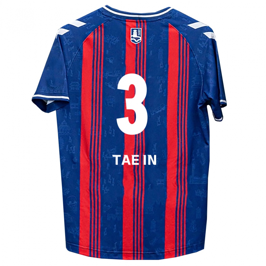 גברים Tae-In Yoon #3 כחול אדום לבן ג'רזי ביתית 2026/27 חולצה קצרה